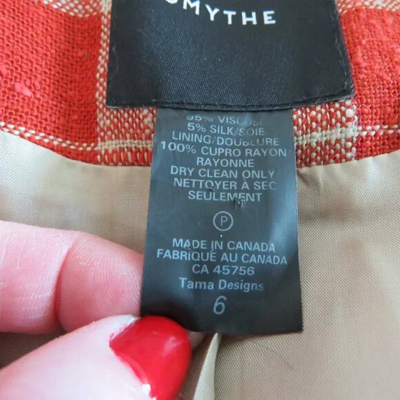 SMYTHE Patch Pocket Birkin Blazer in Rust Spring Tweed - Women's Size US 6 - Picture 16 of 16